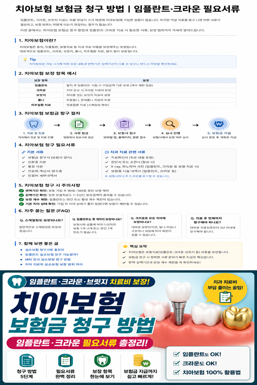 치아보험 보험금 청구 방법